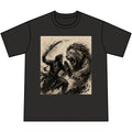 Lion vs Warrior Vintage Graphic T-Shirt