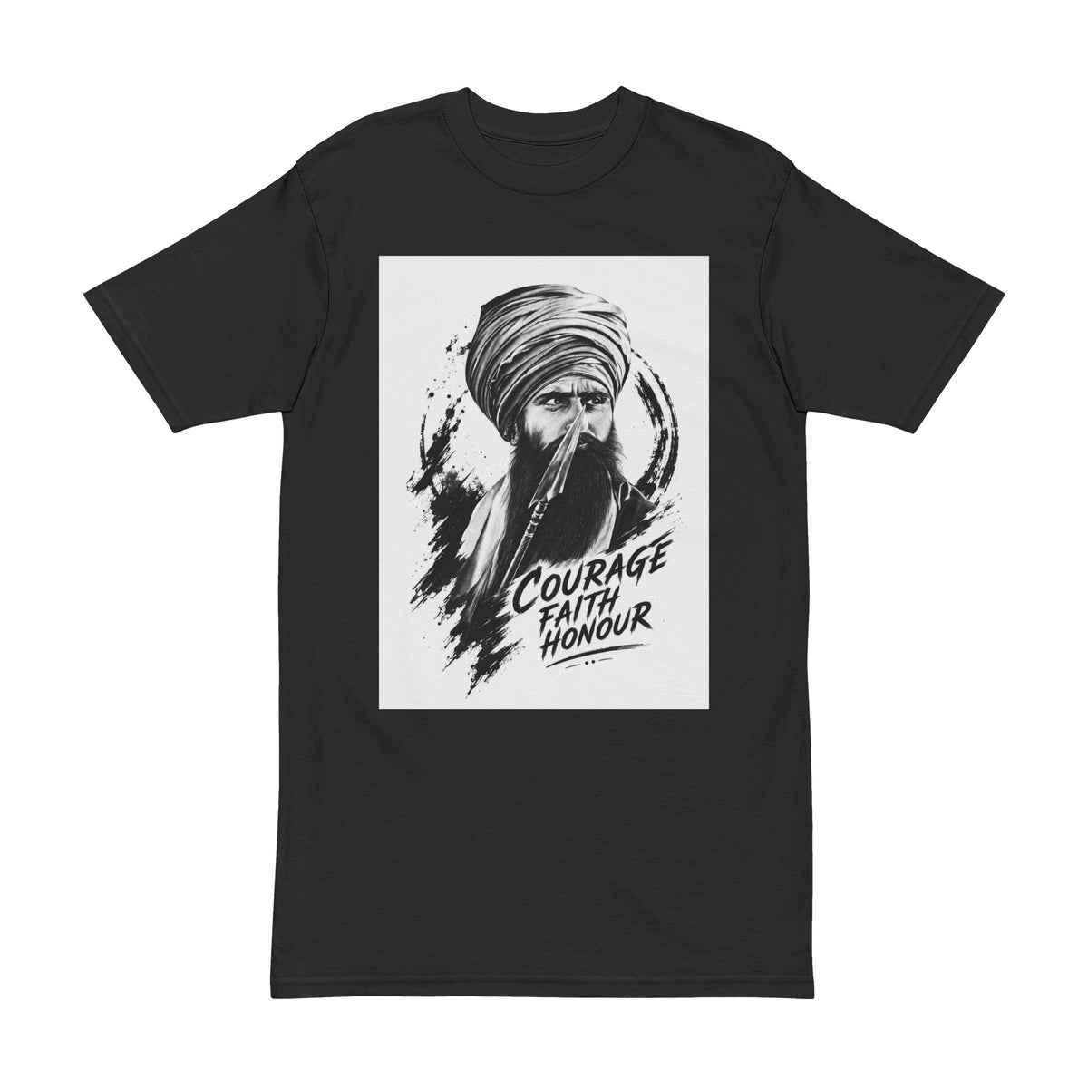 A Men's Heavyweight Tee- Courage , Faith and Honour