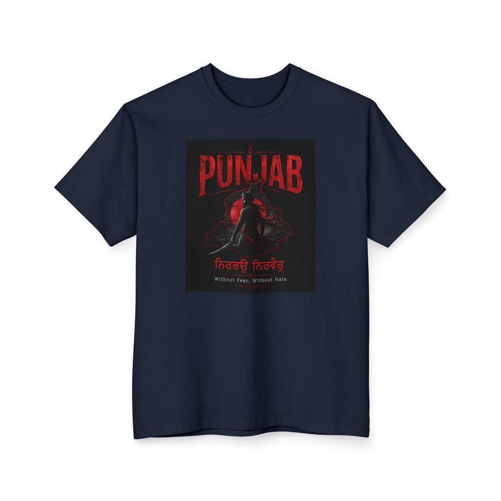 A big  Punjab Rider Graphic T-Shirt — Red Skull Motorcycle Design