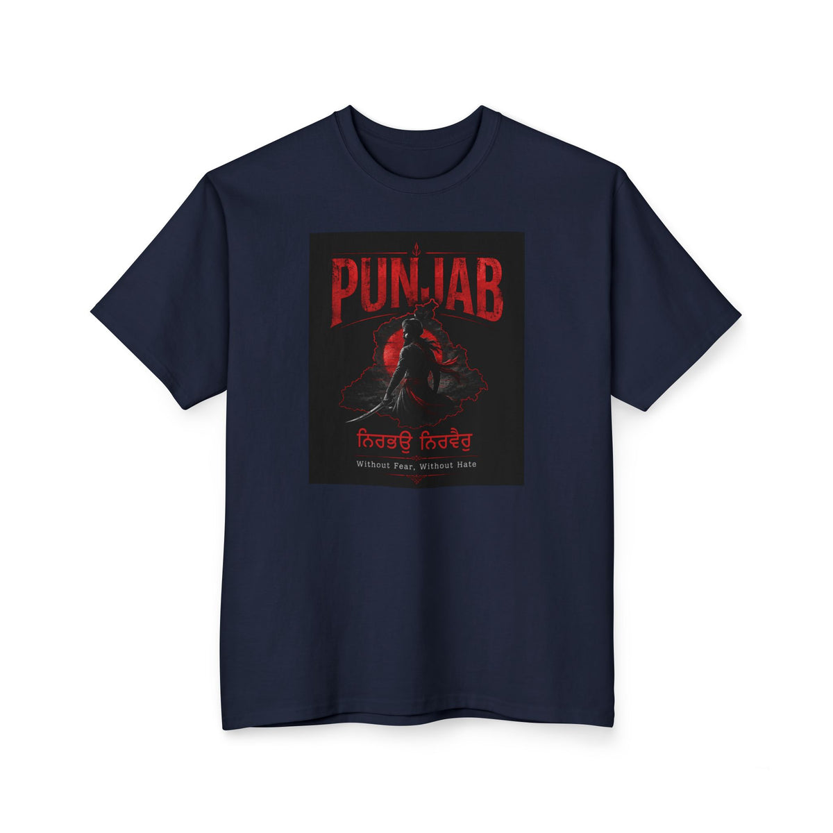 A big  Punjab Rider Graphic T-Shirt — Red Skull Motorcycle Design