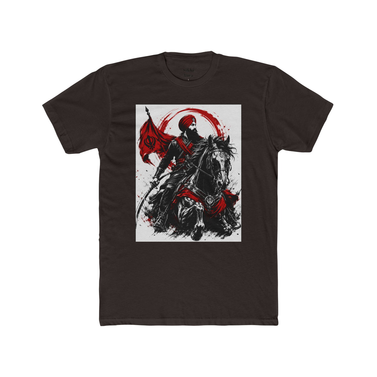 a Sikh on horse warrior design- t shirt