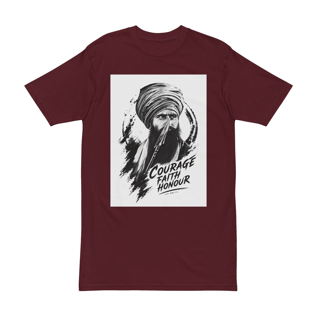A Men's Heavyweight Tee- Courage , Faith and Honour