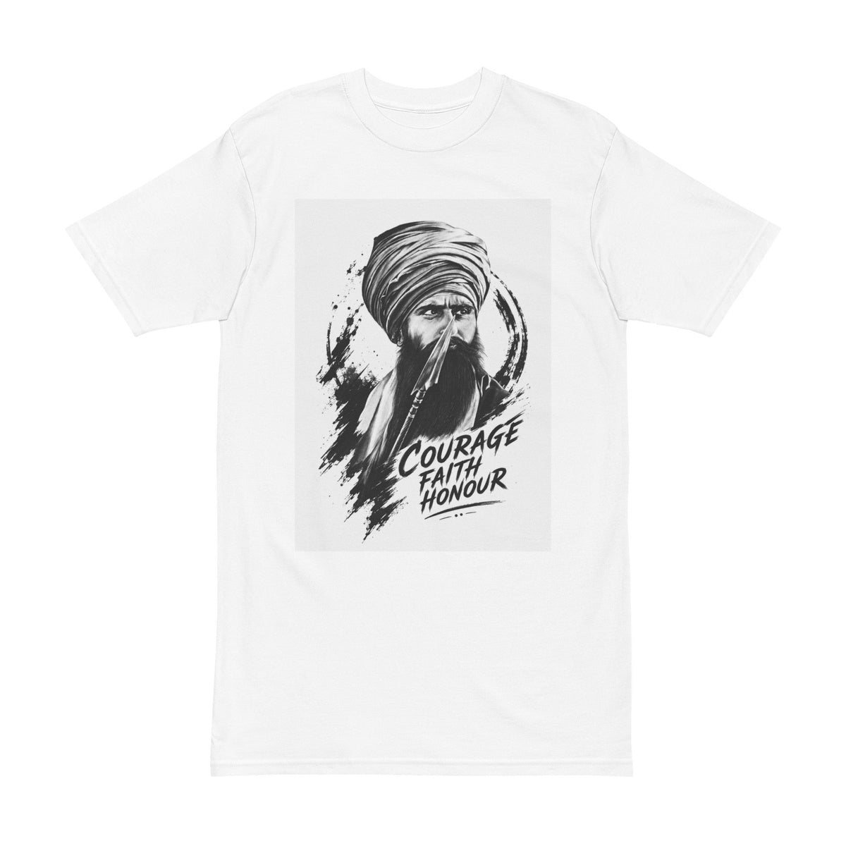 A Men's Heavyweight Tee- Courage , Faith and Honour