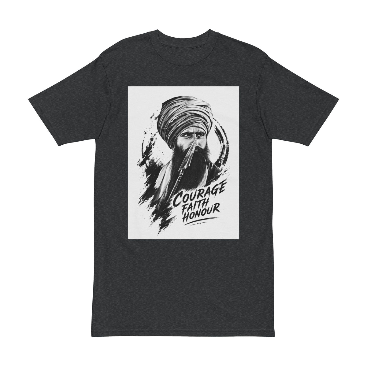A Men's Heavyweight Tee- Courage , Faith and Honour