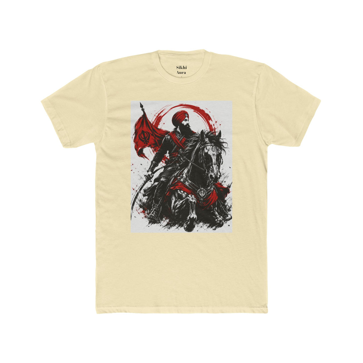 a Sikh on horse warrior design- t shirt