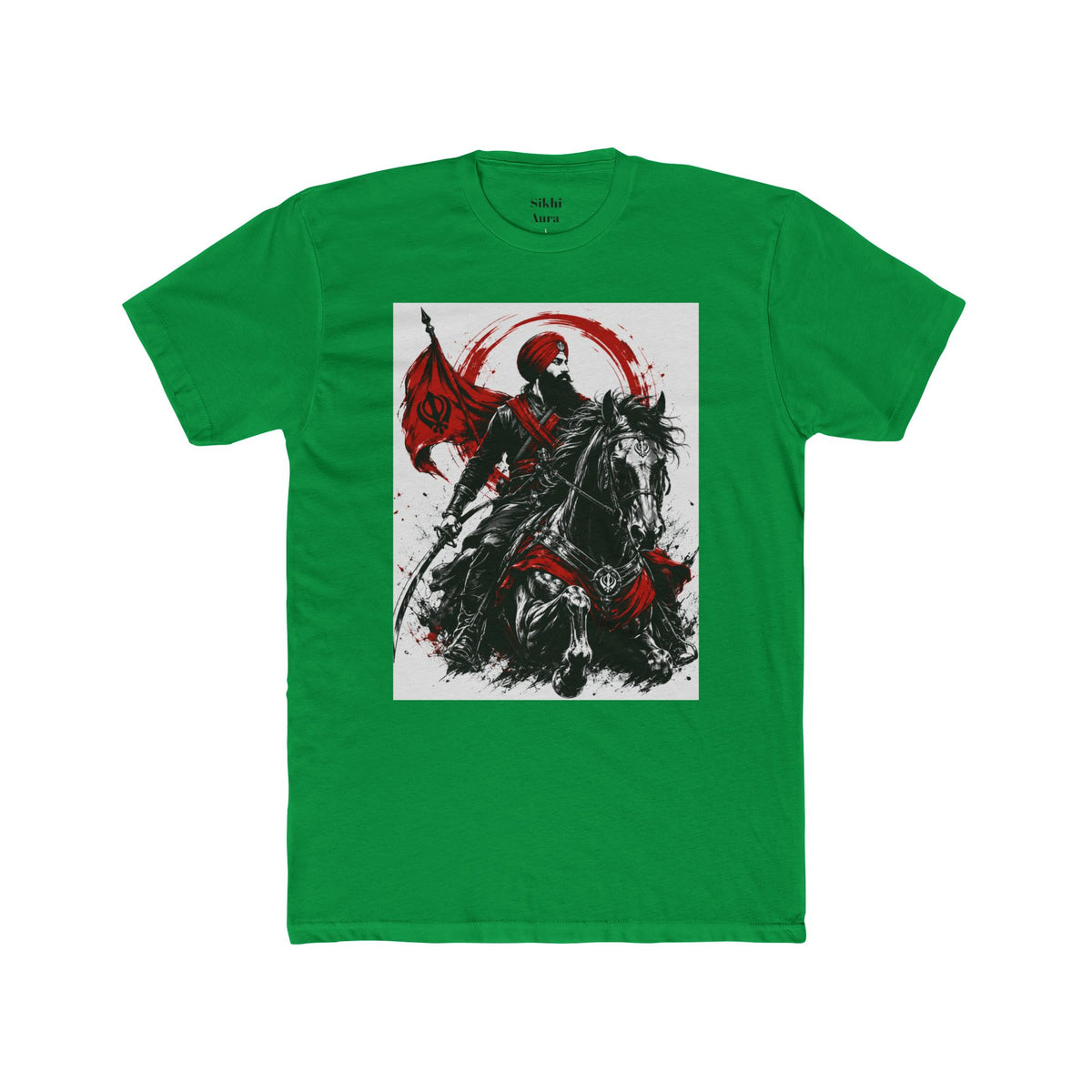a Sikh on horse warrior design- t shirt