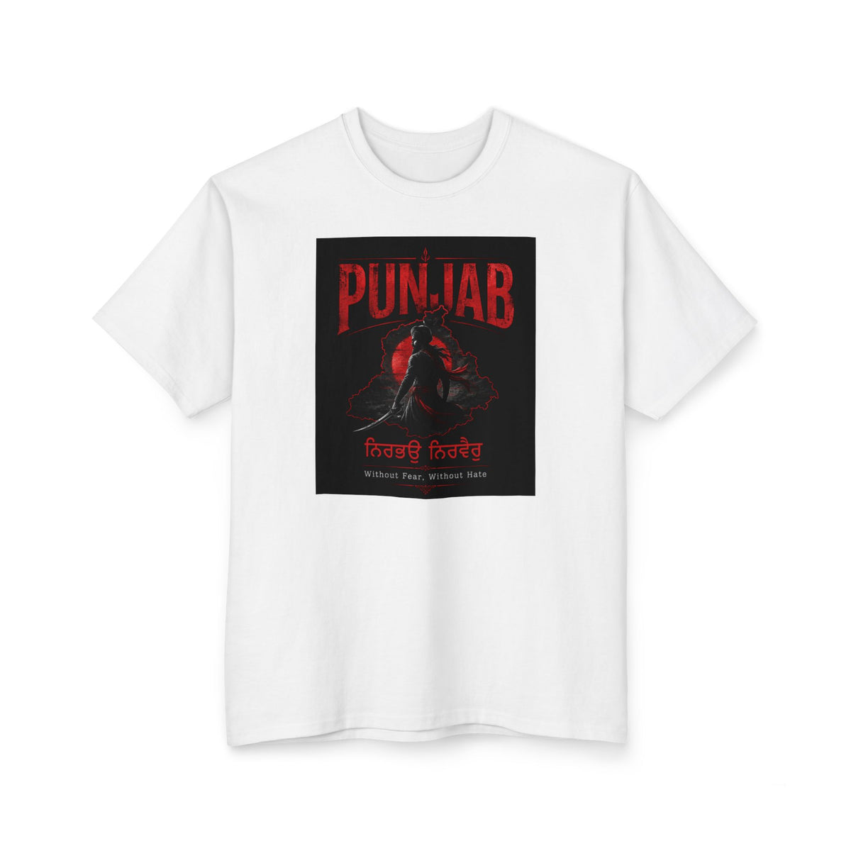 A big  Punjab Rider Graphic T-Shirt — Red Skull Motorcycle Design